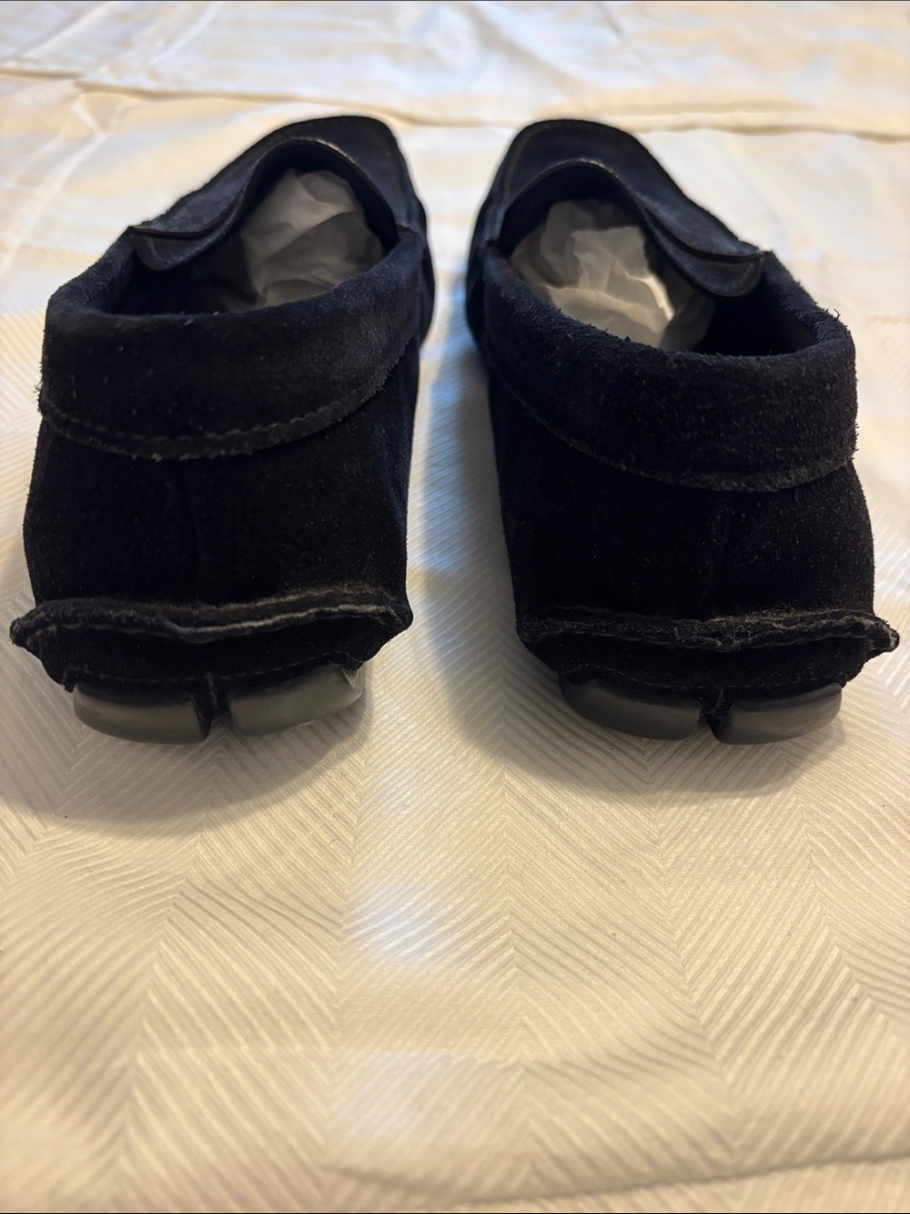 Prada Black Suede Leather Shoes Driving Shoes Loafers Sz 9.5 - Picture 8 of 10